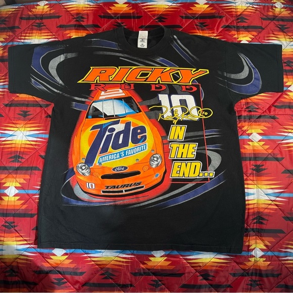 Vintage 90's Ricky Rudd 10 Tide Chevy All Over Racing Nascar Shirt 2XL Rooster
